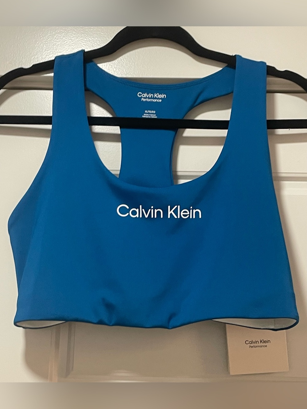 NWT Calvin Klein Teal Blue Performance Sports Bra